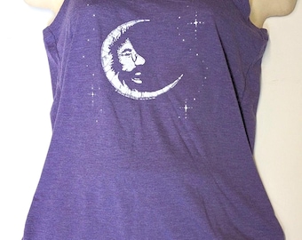Jerry Garcia Women's Tank Top: Jerry in the Moon Tri-Blend