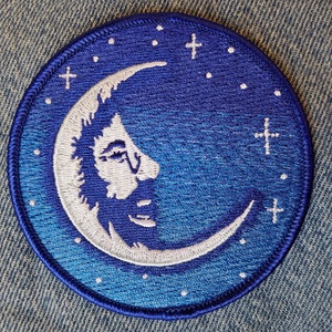 Jerry Garcia Moon 100% embroidered iron-on Patch / Grateful Dead/ Stars
