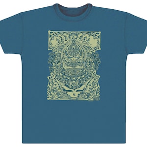 Grateful Dead T-Shirt-Aiko on a Teal colored shirt  ( Stealies ,Dancing Bears,Bolts, Skeletons...) Soft 100% cotton T.