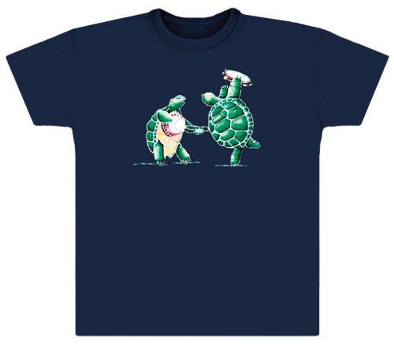 Grateful Dead T-Shirt Navy Terrapin Station/ Turtles playing Banjo and tambourine silk screened on a heavyweight 100% cotton T-shirt image 1