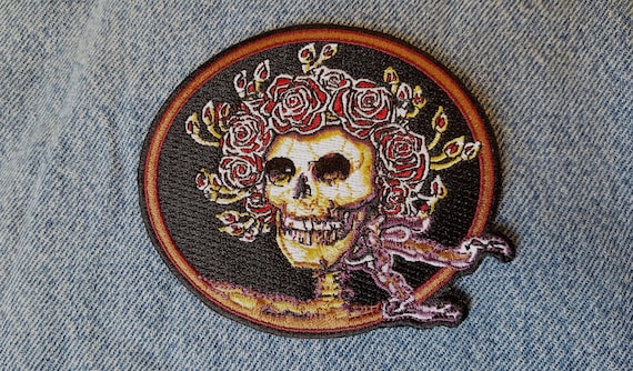 Grateful Dead Patch -Skull and Roses Embroidered Patch/ Iron on / Bertha /