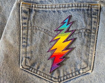 Grateful Dead Patch-Bolt Embroidered Iron on patch