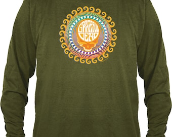 Grateful Dead Orange Sunshine Stealie on Long Sleeve / Steal Your Face / Stealy/ 13 point lightning bolt/ Psychedelic/ stealie