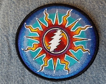 Grateful Dead Patch -Sunshine Bolt Embroidered Iron On