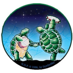 Small Grateful Dead Sticker/Terrapin Station /Terrapin Turtles.Car sticker,laptop sticker, colorful,helmet sticker decal 2.25" in diameter.