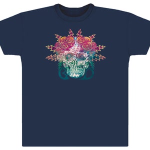 Grateful Dead T-shirt -Electric Dimensions T-Shirt / Electric Skull and Roses / Bertha/ 13 point lightning bolt/