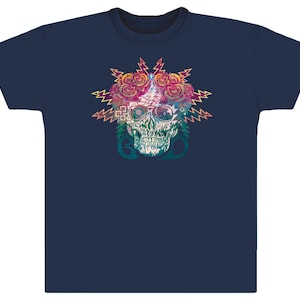 Grateful Dead T-shirt -Electric Dimensions T-Shirt / Electric Skull and Roses / Bertha/ 13 point lightning bolt/