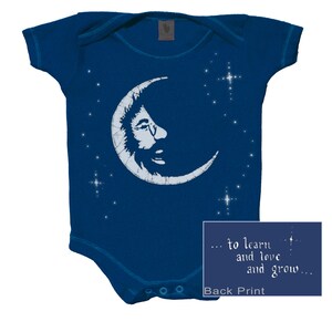 Body de bebé Jerry García: Jerry en la Luna, Azul Marino