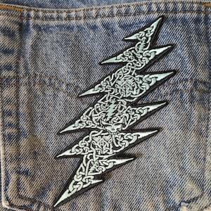 Grateful Dead Patch-Celtic Lightning Bolt iron-on