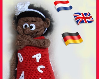 Crochet pattern girl Brooklyn, amigurumi doll crochet pattern, crocheted dolls pattern, amigurumi PDF pattern, Instant download