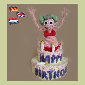 Happy Birthday Babs, Amigurumi pop ,gehaakte poppen patroon, amigurumi Puppe PDF patroon,  Instant download, amigurumi doll