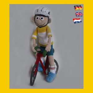 Wielrenner Velo, Amigurumi pop ,gehaakte poppen patroon, amigurumi Puppe PDF patroon,  Instant download, amigurumi doll