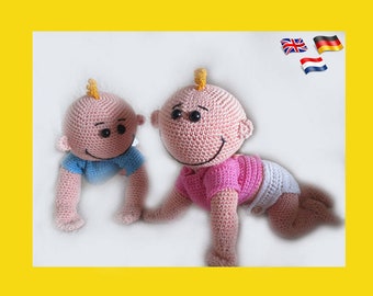 Double Trouble,Amigurumi doll crochet pattern, crochet doll pattern, amigurumi PDF pattern, Instant download