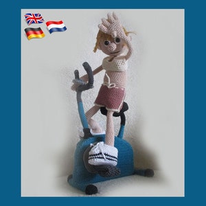 Exercise Bike Henny, Amigurumi doll crochet pattern, crochet doll pattern, amigurumi PDF pattern, Instant download