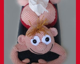 ティッシュケース　ティッシュカバー　ハンドメイド　人形　編みぐるみ　手作り ティッシュケース ティッシュカバー ハンドメイド 人形 編みぐるみ