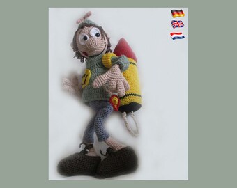 Daredevil Willem(Rocketman), Amigurumi doll crochet pattern, crochet doll pattern, amigurumi PDF pattern, Instant download
