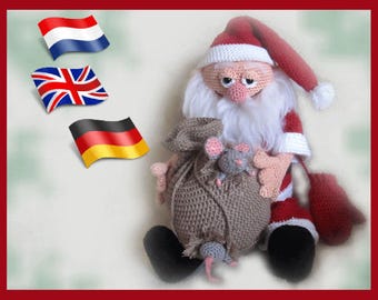 Crochetpattern Santa Claus, Amigurumi doll crochet pattern, crocheted dolls pattern, amigurumi PDF pattern, Instant download