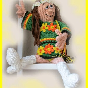 Flower Power Girl, Amigurumi Doll Crochet Pattern, Crocheted Dolls ...