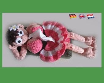 Tissue box cover "ondeugende Bella "Amigurumi pop ,gehaakte poppen patroon, amigurumi Puppe PDF patroon,  Instant download, amigurumi doll