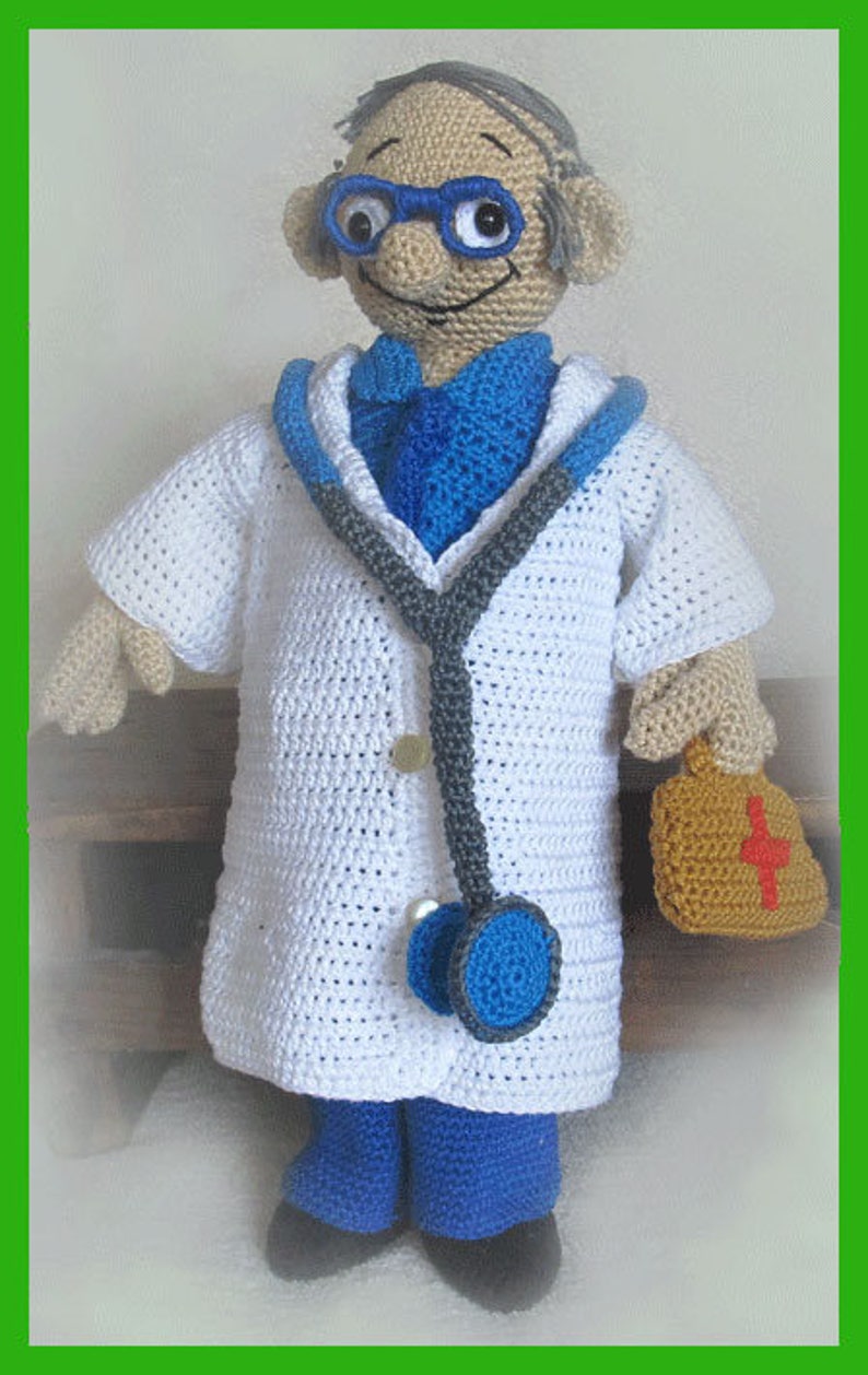 Doctor Bernhard Amigurumi Doll Crochet Pattern Crocheted Etsy Canada