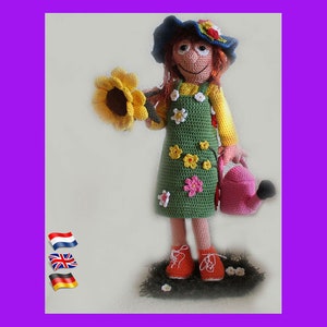 Flowergirl Iris, Amigurumi doll crochet pattern, crochet doll pattern, amigurumi PDF pattern, Instant download