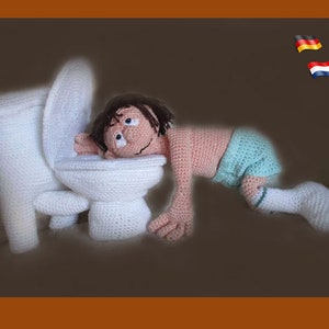 I never drink again Louis, Amigurumi pop ,gehaakte poppen patroon, amigurumi Puppe PDF patroon,  Instant download, amigurumi doll