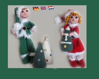 Christmas children, Amigurumi doll crochet pattern, crochet doll pattern, amigurumi PDF pattern, Instant download