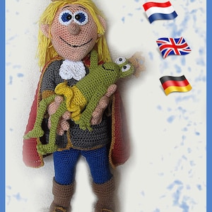 Pattern Prince Ferdinand the Handsome, Amigurumi doll crochet pattern, crocheted dolls pattern, amigurumi PDF pattern, Instant download