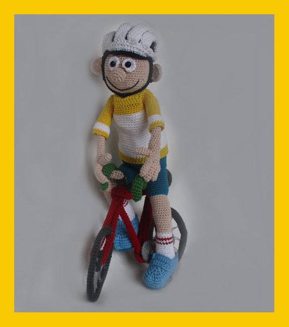Radfahrer Velo, Amigurumi Puppe Häkelanleitung, gehäkelte Puppen Anleitung,  amigurumi PDF Anleitung, Sofort-Download - .de