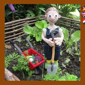 Gardener Tinus,  Amigurumi doll crochet pattern, crochet doll pattern, amigurumi PDF pattern, Instant download