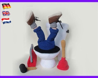 de Kluns, lalka Amigurumi, wzór lalki szydełkowej, wzór lalki amigurumi PDF, natychmiastowe pobieranie, lalka amigurumi