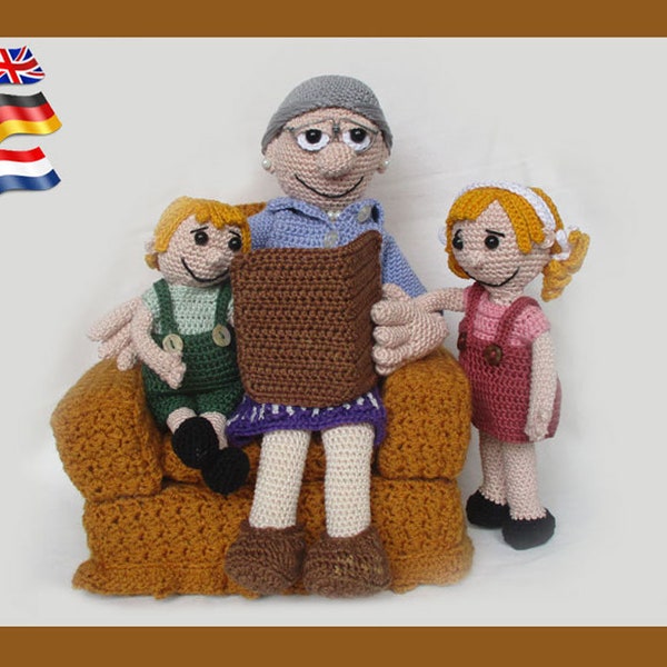 Grandma is the best, Amigurumi doll crochet pattern, crochet doll pattern, amigurumi PDF pattern, Instant download