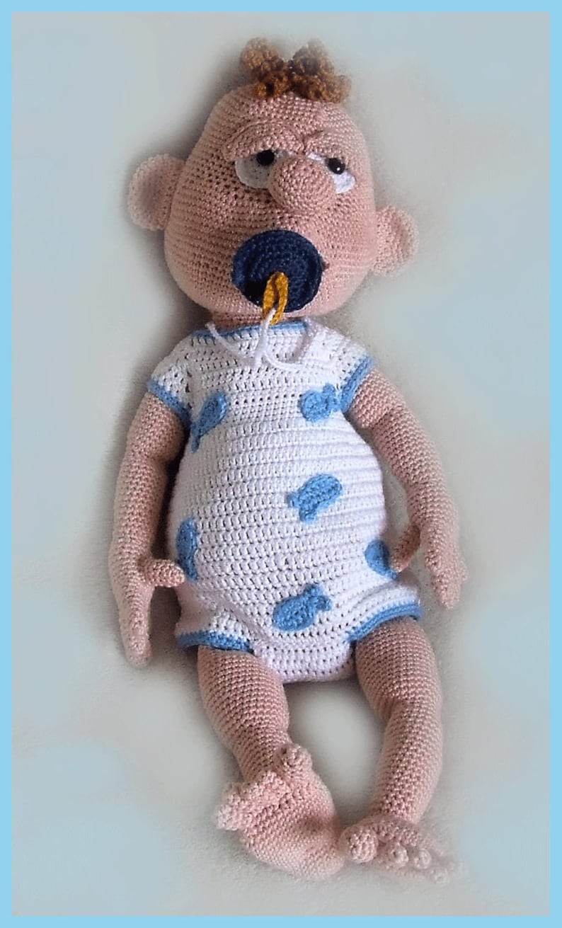 Baby-Boy, Amigurumi pop ,gehaakte poppen patroon, amigurumi Puppe PDF patroon, Instant download, amigurumi doll afbeelding 2