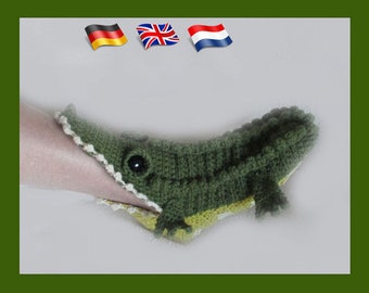 Crocodile slippers for adults, PDF, instant download