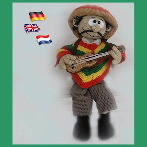 Mexican Hernando, Amigurumi doll crochet pattern, crocheted dolls pattern, amigurumi PDF pattern, Instant download