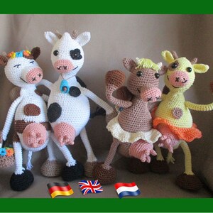 Cow, &quot;don&quot;t worry be happy &quot;, Amigurumi doll crochet pattern, crochet doll pattern, amigurumi PDF pattern, Instant download