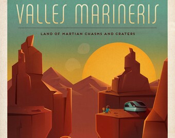 SpaceX - Mars Colony Poster Series - Valles Marineris