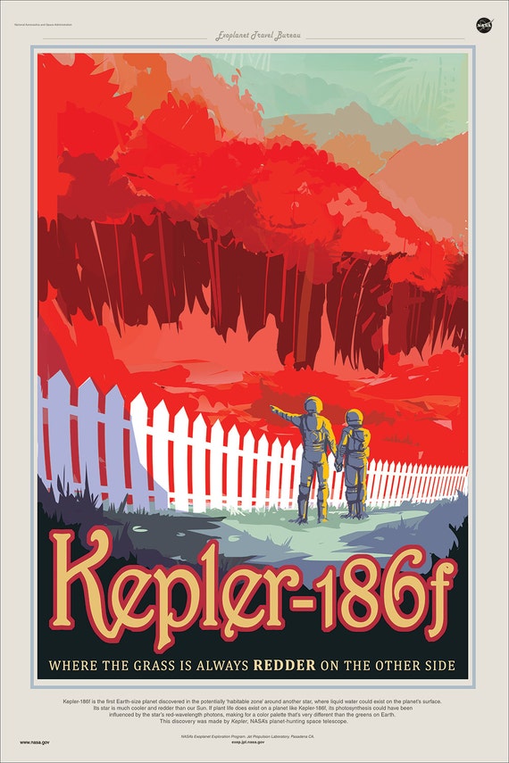 Kepler-186f. NASA JPL Space Tourism Travel Poster Kepler-186f. NASA JPL Space Tourism Travel Poster