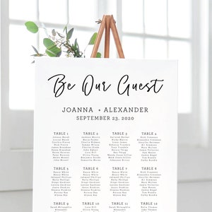 Be Our Guest Seating Sign - Printable Seating Chart, Find Your Table, Studio Nellcote DIY - SN012_SC