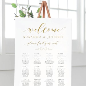 Gold Seating Chart - Find Your Table, Gold Seating Plan, Studio Nellcote DIY - SN029_SC Gold