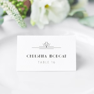 Gatsby Place Cards, Art Deco Seating Card, Name Cards, Jazz Age Escort Cards, Noveau Wedding Name Cards, Roaring 20s Guest Cards, SN200_PC
