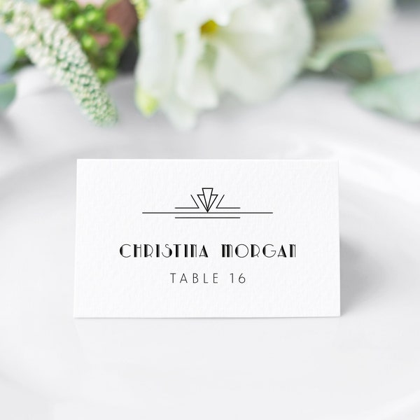 Gatsby Place Cards, Art Deco Seating Card, Name Cards, Jazz Age Table Decor, Noveau Wedding Name Cards, Roaring 20s Guest Cards, SN200_PC