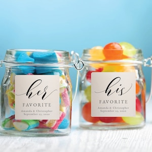 Her Favorite and His Favorite Template-favor Label Candy - Etsy