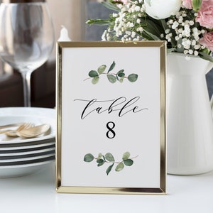 Greenery Table Numbers-Eucalyptus Table Numbers Sign-SN014F_TN