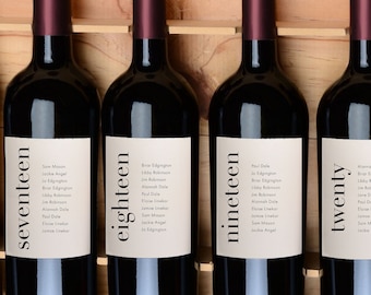 seating chart design Modern Bold Wine Label Seating Plan, Wedding Table Label, Table Allocation Label, Wine Label Seating Chart, Minimalist Wine Chart,SN095B_WSC