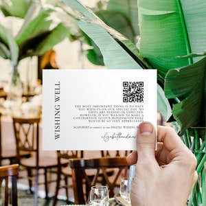 Digital Wishing Well Card, Honeymoon Fund Card, QR Code Cash Registry, Gift Request, Honeymoon Wish, Wedding Bold Luxe Insert, SN091_WWQ