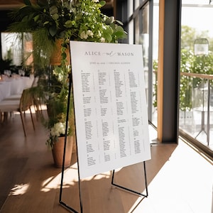 Alphabetical Seating Chart Template, Classic Minimalist Seating Alphabetized, Please Find Your Seat, Editable Sign Templett, SN105_SCA