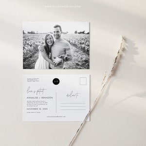 Love is Patient Wedding Postcard - Monogram Date Change Postcard,  Photo Postpone Postcard, Move Wedding Date, Studio Nellcote DIY-SN009_SND