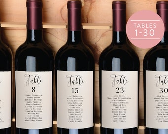 wedding table labels etsy