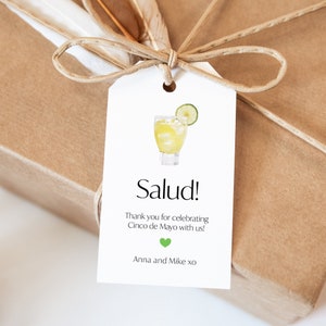 Margarita Cinco de Mayo Gift Tag, Salud Favor Tags, Muchas Gracias Favor, Thank you tag, Fiesta Printable Tag, Cinco de Mayo Party, SN250_CM